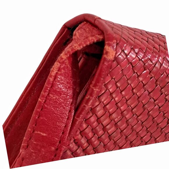 CORA JACOBS Vintage 90s Red Shoulder Bag Reed Snakeskin Purse Designer Handbag - Picture 14 of 15